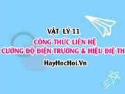 Công thức liên hệ giữa cường độ điện trường và hiệu...